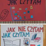 13 z 14 Kolaż 2 zdjęć. Plakaty wykonane przez uczniów. Promują akcję czytelniczą Jak nie czytam_ jak czytam..jpg