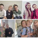 Kolaż 4 zdjęć_ uczennice i uczniowie na korytarzu szkolnym..jpg